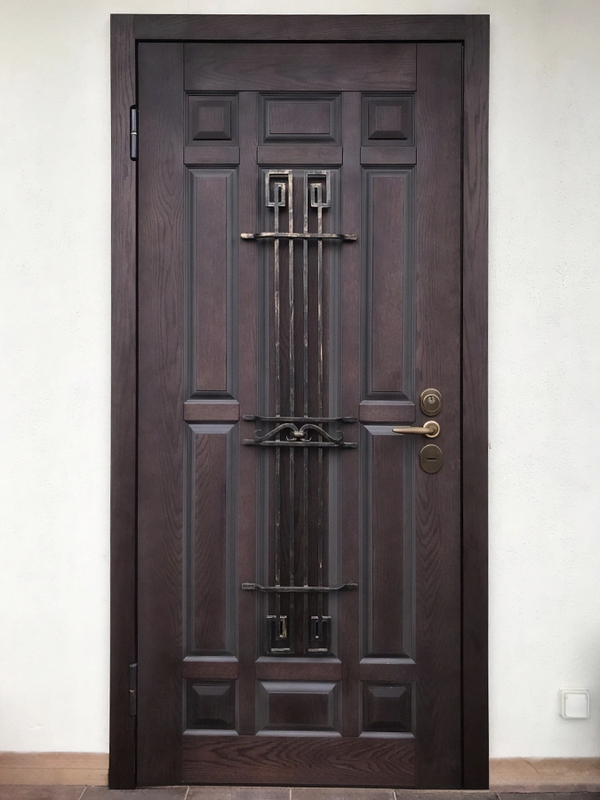Металлическая дверь с ковкой