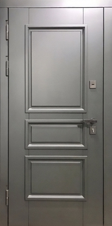 Металлическая дверь с терморазрывом (отделка МДФ RAL серый с багетом) Металлическая дверь с терморазрывом (отделка МДФ RAL серый с багетом)