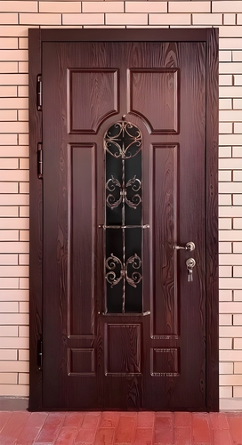 Термодверь с ковкой и стеклопакетом Термодверь с ковкой и стеклопакетом