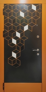 Стальная дверь МДФ RAL с фрезеровкой «кубы» Стальная дверь МДФ RAL с фрезеровкой «кубы»