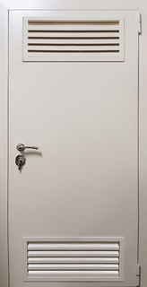 Стальная техническая дверь с вентиляцией «жалюзи» сверху и снизу Стальная техническая дверь с вентиляцией «жалюзи» сверху и снизу